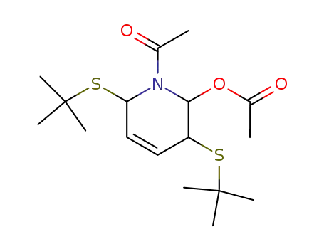 Molecular Structure of 18794-20-2 (2-Acetoxy-1-acetyl-3,6-di(tert-butylthio)-1,2,3,6-tetrahydropyridine)
