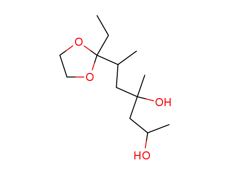 Molecular Structure of 177989-43-4 (7,7-ethylenedioxy-4,6-dimethyl-2,4-nonanediol)