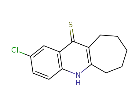 Molecular Structure of 18833-50-6 (5,6,7,8,9,10-Hexahydro-2-chloro-11H-cyclohepta[b]quinoline-11-thione)