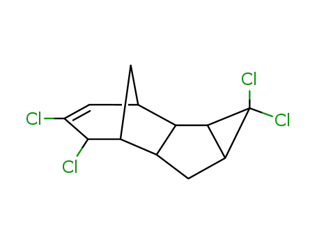 Molecular Structure of 82071-94-1 (4,4,9,10-tetrachlorotetracyclo<6.3.1.0<sup>2,7</sup>.0<sup>3,5</sup>>dodeca-10-ene)