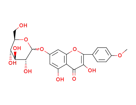 Molecular Structure of 16290-08-7 (7-[(β-D-Glucopyranosyl)oxy]-3,5-dihydroxy-4'-methoxyflavone)