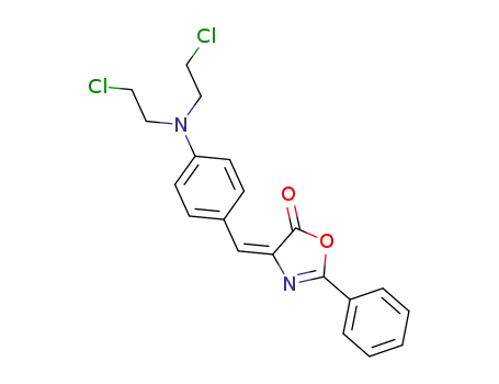 Molecular Structure of 18776-75-5 (4-(4-(BIS-(2-CHLOROETHYL)AMINO)BENZYLIDENE-2-PHENYL-OXAZOLINE-5-ONE)
