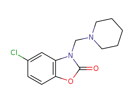 Molecular Structure of 16376-55-9 (3-piperidinomethyl-5-chlorobenzoxazolin-2-one)