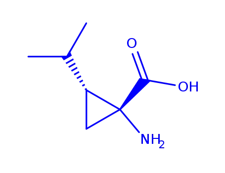 Molecular Structure of 162871-02-5 (Cyclopropanecarboxylic acid, 1-amino-2-(1-methylethyl)-, (1S-cis)- (9CI))