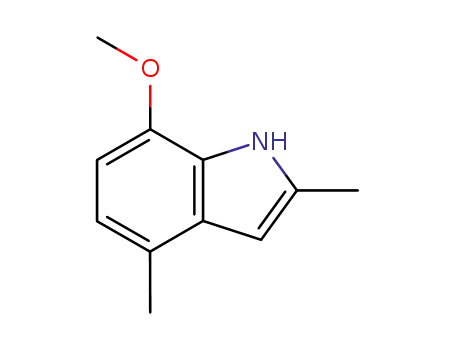 Molecular Structure of 190908-10-2 (1H-Indole,7-methoxy-2,4-dimethyl-(9CI))