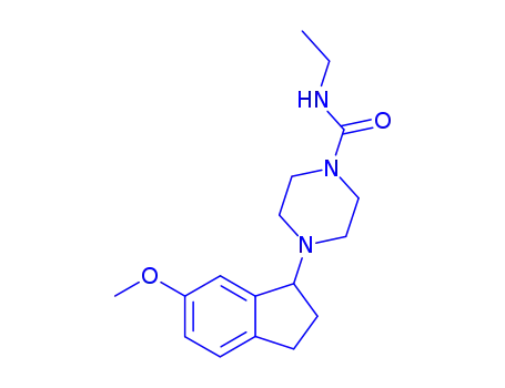 Molecular Structure of 189254-14-6 (N-Ethyl-4-[6-methoxy-2,3-dihydro-1H-inden-1(R)-yl]piperazine-1-carboxamide)