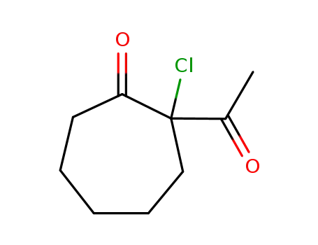 Molecular Structure of 90675-45-9 (2-Acetyl-2-chlorcycloheptanon)