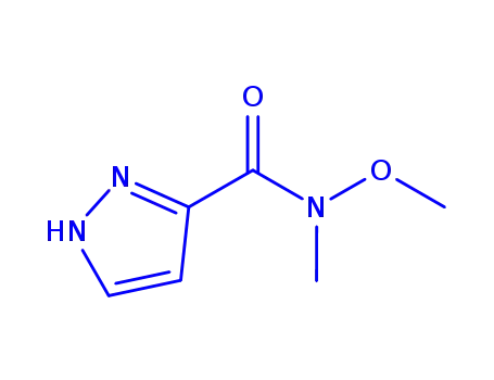 Molecular Structure of 162468-84-0 (1H-Pyrazole-3-carboxamide,N-methoxy-N-methyl-(9CI))