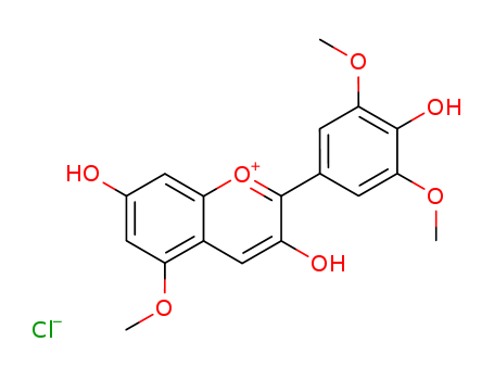 1-Benzopyrylium,3,7-dihydroxy-2-(4-hydroxy-3,5-dimethoxyphenyl)-5-methoxy-, chloride (9CI)