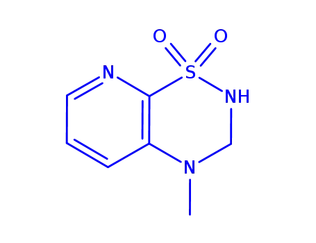 Molecular Structure of 163137-04-0 (2H-Pyrido[3,2-e]-1,2,4-thiadiazine,3,4-dihydro-4-methyl-,1,1-dioxide(9CI))