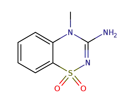 Molecular Structure of 16288-76-9 (4-methyl-4H-1,2,4-benzothiadiazin-3-amine 1,1-dioxide)