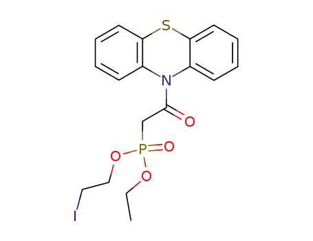 Molecular Structure of 37978-28-2 ((2-oxo-2-phenothiazin-10-yl-ethyl)-phosphonic acid ethyl ester 2-iodo-ethyl ester)