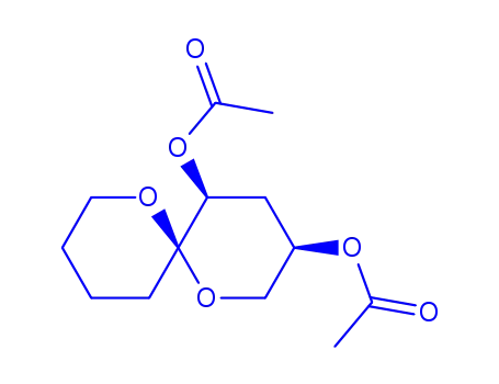 Molecular Structure of 189508-48-3 (1,7-Dioxaspiro5.5undecane-3,5-diol, diacetate, (3.alpha.,5.alpha.,6.beta.)-)