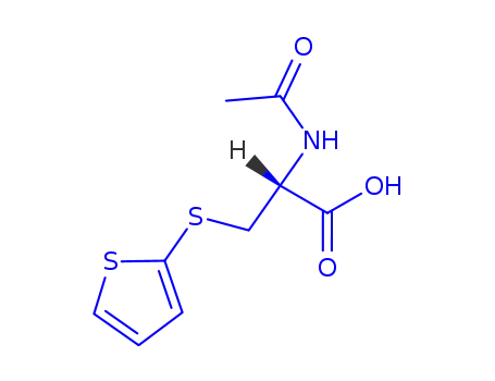 Molecular Structure of 18764-73-3 ((2R)-2-(acetylamino)-3-sulfanyl-2-(thiophen-2-yl)propanoic acid)