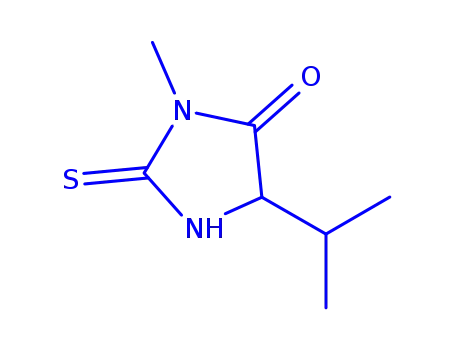 Molecular Structure of 188023-94-1 (4-Imidazolidinone,3-methyl-5-(1-methylethyl)-2-thioxo-,(R)-(9CI))