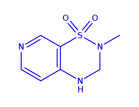Molecular Structure of 163136-98-9 (2H-Pyrido[4,3-e]-1,2,4-thiadiazine,3,4-dihydro-2-methyl-,1,1-dioxide(9CI))