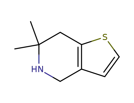 Molecular Structure of 189019-57-6 (Thieno[3,2-c]pyridine, 4,5,6,7-tetrahydro-6,6-dimethyl- (9CI))