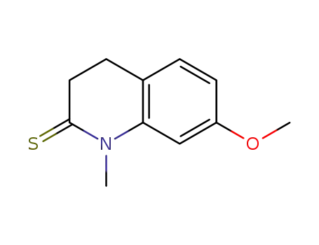 Molecular Structure of 187680-06-4 (2(1H)-Quinolinethione,  3,4-dihydro-7-methoxy-1-methyl-)