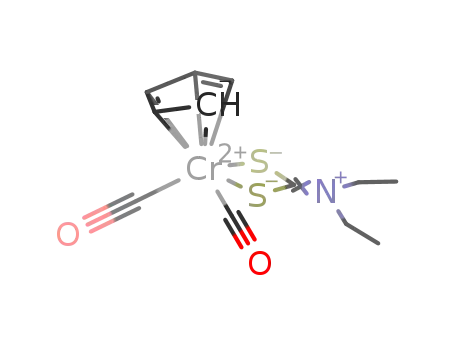 Molecular Structure of 377078-60-9 ((cyclopentadienyl)Cr(CO)2(η2-S(S)CN(C2H5)2))
