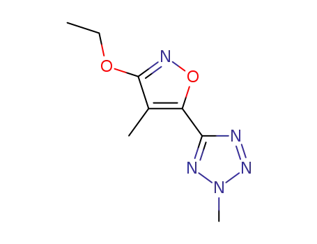 Molecular Structure of 194286-86-7 (2H-Tetrazole,5-(3-ethoxy-4-methyl-5-isoxazolyl)-2-methyl-(9CI))