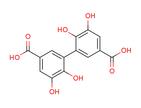 Molecular Structure of 100111-48-6 (5,6,5',6'-tetrahydroxy-biphenyl-3,3'-dicarboxylic acid)