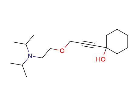 Molecular Structure of 16464-42-9 (3-[2-(dipropan-2-ylamino)ethoxy]-1-prop-1-ynyl-cyclohexan-1-ol)