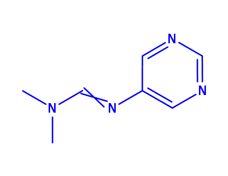 Molecular Structure of 193014-40-3 (Methanimidamide, N,N-dimethyl-N-5-pyrimidinyl-, (E)- (9CI))