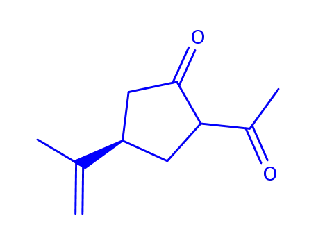Molecular Structure of 165067-79-8 (Cyclopentanone, 2-acetyl-4-(1-methylethenyl)-, (2S-trans)- (9CI))