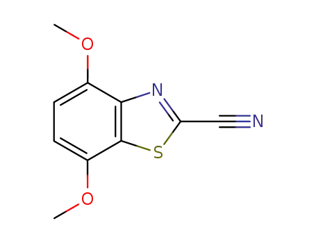 Molecular Structure of 191474-79-0 (2-Benzothiazolecarbonitrile,4,7-dimethoxy-(9CI))