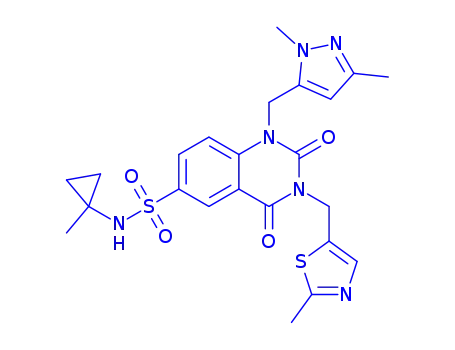 1-[(2,5-ジメチルピラゾール-3-イル)メチル]-3-[(2-メチル-1,3-チアゾール-5-イル)メチル]-N-(1-メチルシクロプロピル)-2,4-ジオキソキナゾリン-6-スルホンアミド