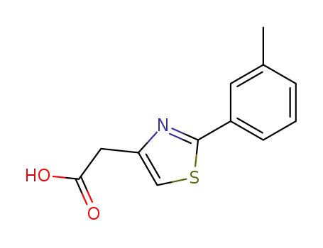 Molecular Structure of 16441-29-5 (2-(3-METHYLPHENYL)-1,3-THIAZOL-4-YL]ACETIC ACID)