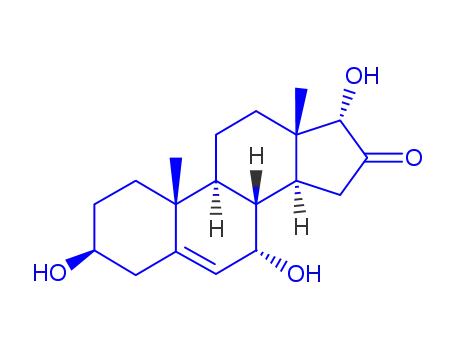 Molecular Structure of 207670-07-3 (Androst-5-en-16-one, 3,7,17-trihydroxy-, (3beta,7alpha,17alpha)- (9CI))