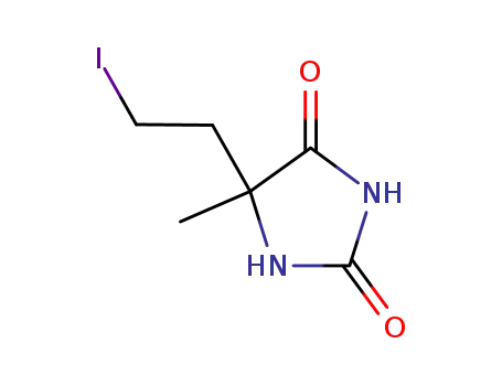 Molecular Structure of 16705-33-2 (5-(2-iodoethyl)-5-methylimidazolidine-2,4-dione)