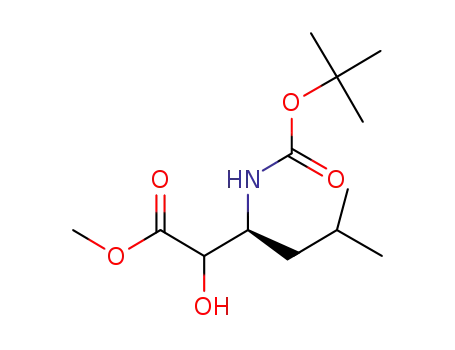 Molecular Structure of 318464-23-2 ((3S)-3-(N-t-butoxycarbonylamino)-2-hydroxy-5-methylhexanoic Acid Methyl Ester)