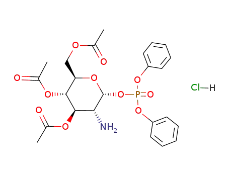 Molecular Structure of 35946-68-0 (<i>O</i><sup>3</sup>,<i>O</i><sup>4</sup>,<i>O</i><sup>6</sup>-triacetyl-2-amino-<i>O</i><sup>1</sup>-diphenoxyphosphoryl-2-deoxy-α-D-glucopyranose; hydrochloride)