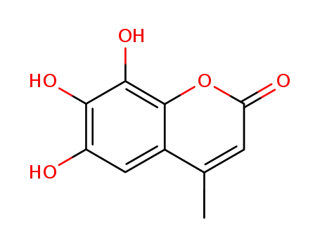 Molecular Structure of 16574-14-4 (2H-1-Benzopyran-2-one,6,7,8-trihydroxy-4-methyl-(9CI))