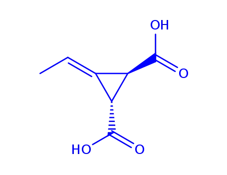 Molecular Structure of 19257-36-4 (3-ethylidenecyclopropane-1,2-dicarboxylic acid)