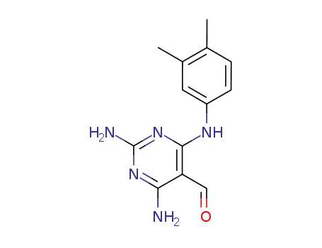Molecular Structure of 16597-43-6 (2,4-diamino-6-[(3,4-dimethylphenyl)amino]pyrimidine-5-carbaldehyde)