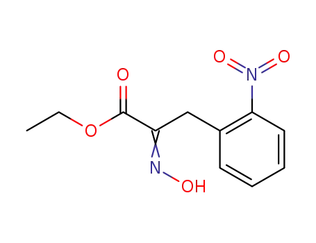 Molecular Structure of 16551-90-9 (ethyl (2E)-2-(hydroxyimino)-3-(2-nitrophenyl)propanoate)