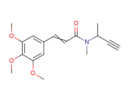 Molecular Structure of 16447-29-3 ((2E)-N-methyl-N-(1-methylprop-2-yn-1-yl)-3-(3,4,5-trimethoxyphenyl)prop-2-enamide)