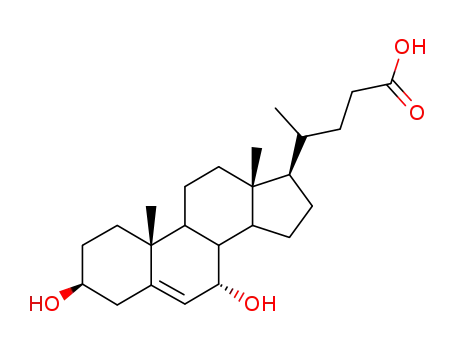 Molecular Structure of 19246-13-0 (3,7-dihydroxychol-5-enoic acid)
