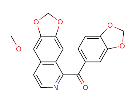 Molecular Structure of 16408-75-6 (Bis[1,3]dioxolo[4,5]benzo[1,2,3-de:1',2'-g]quinolin-8-one,4-methoxy-)