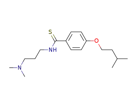 Molecular Structure of 16575-28-3 (N-[3-(dimethylamino)propyl]-4-(3-methylbutoxy)benzenecarbothioamide)