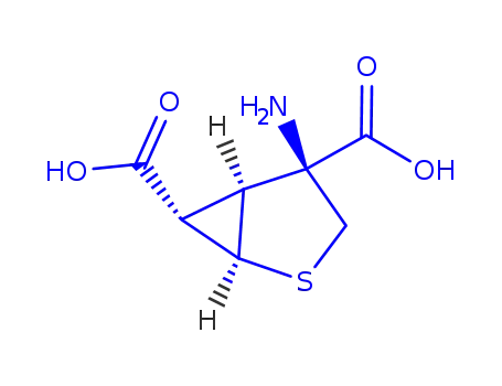 Molecular Structure of 191471-53-1 (2-Thiabicyclo[3.1.0]hexane-4,6-dicarboxylicacid,4-amino-,(1R,4S,5S,6S)-rel-(9CI))