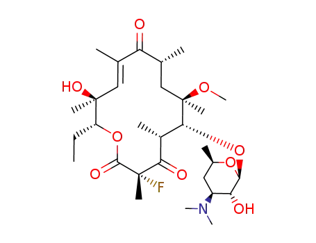 11-deoxy-10,11-didehydro-3-de[(2,6-dideoxy-3C-methyl-3O-methyl-α-L-ribohexopyranosyl)oxy]-6O-methyl-3-oxoerythromycin-2α-fluoro