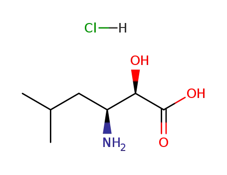 Molecular Structure of 119624-39-4 ((2R,3S)-3-amino-2-hydroxy-5-methylhexanoic acid hydrochloride)