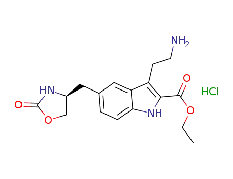 ethyl (S)-3-(2-aminoethyl)-5-((2-oxooxazolidin-4-yl)methyl)-1H-indole-2-carboxylate hydrochloride