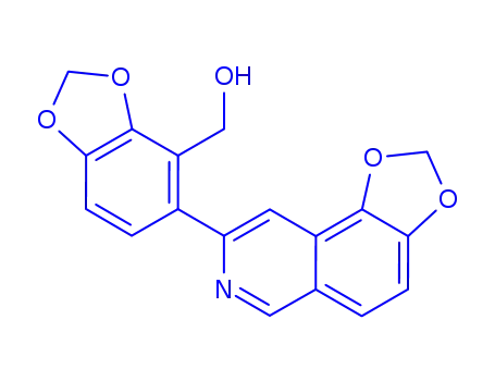 Molecular Structure of 164991-68-8 (5-(1,3-Dioxolo[4,5-f]isoquinolin-8-yl)-1,3-benzodioxole-4-methanol)