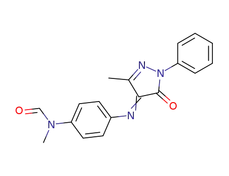 Molecular Structure of 19362-42-6 (N-Methyl-4'-[(3-methyl-5-oxo-1-phenyl-2-pyrazolin-4-ylidene)amino]formanilide)