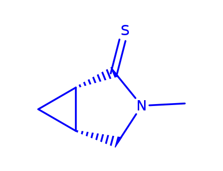 Molecular Structure of 191222-62-5 (3-Azabicyclo[3.1.0]hexane-2-thione,3-methyl-,(1S)-(9CI))